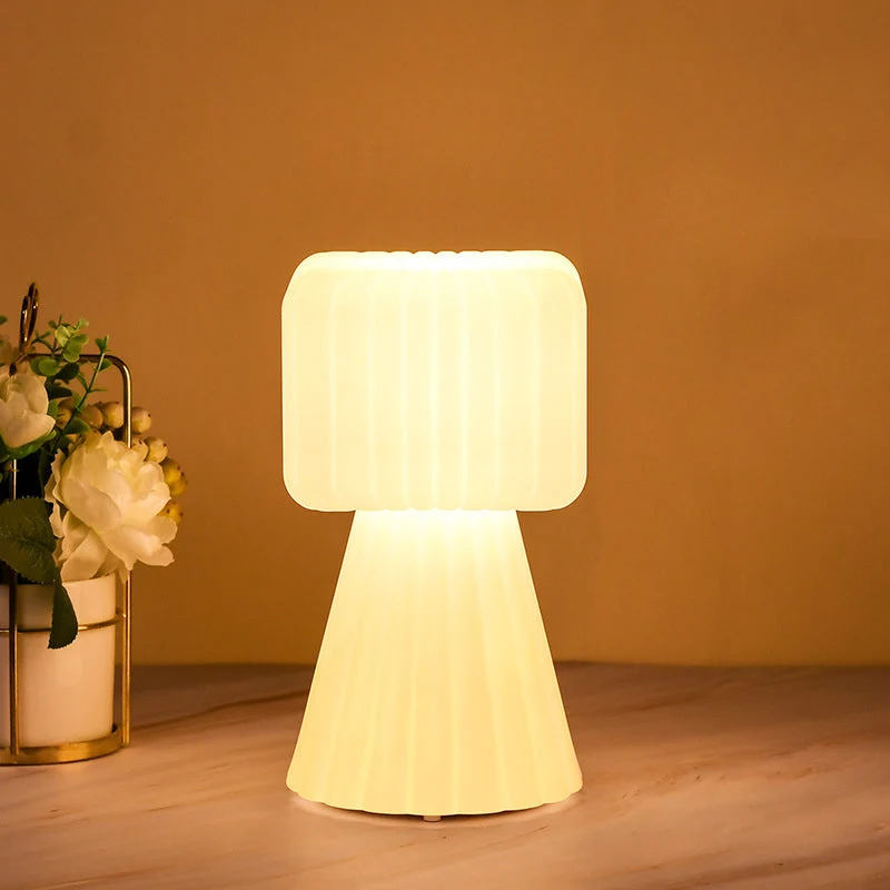 Modern Minimalist Column Geometric PE Shape RGB LED Table Lamp For Bedroom