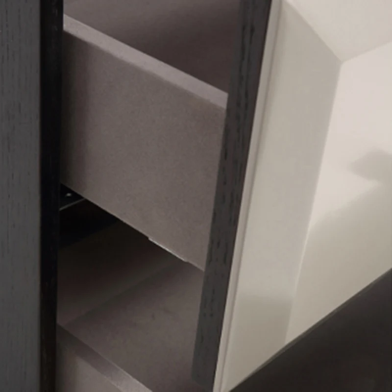 Modern Minimalist Square Gray 2-Drawer Storage Nightstand - Veneered Plywood Frame Bedside Table For Bedroom