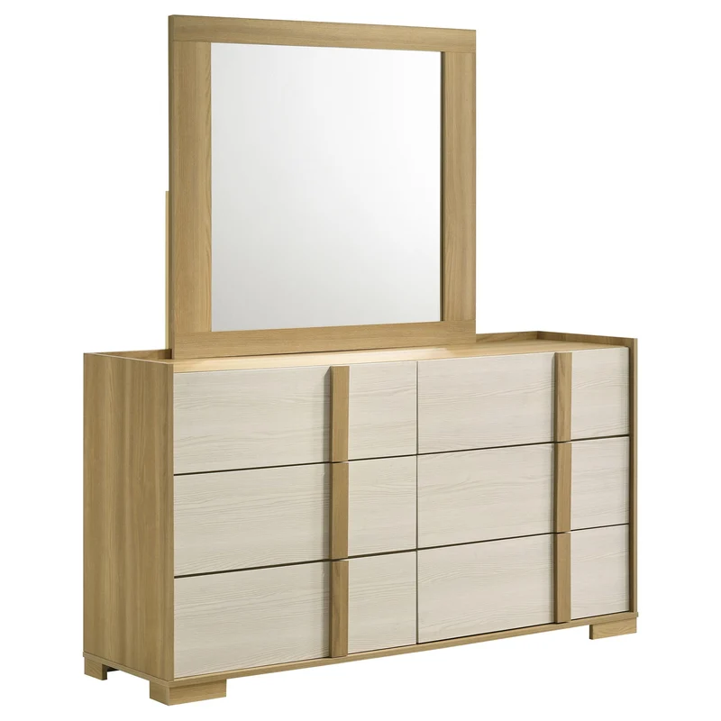 Coaster Furniture Hyland 215653M 6-Drawer Dresser with Mirror - Natural
