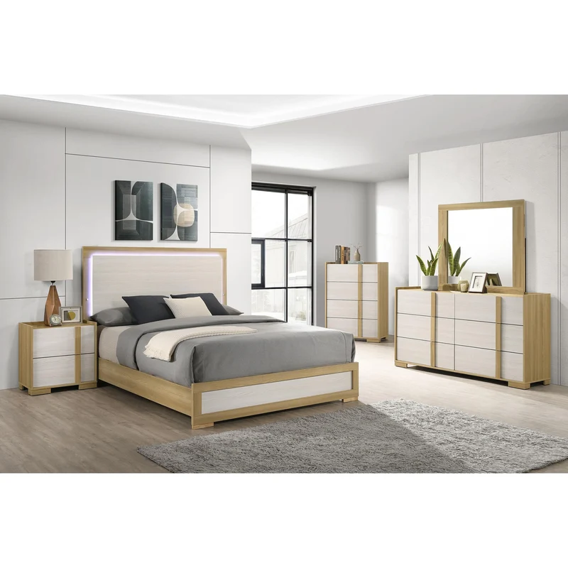 Coaster Furniture Hyland 215653M 6-Drawer Dresser with Mirror - Natural