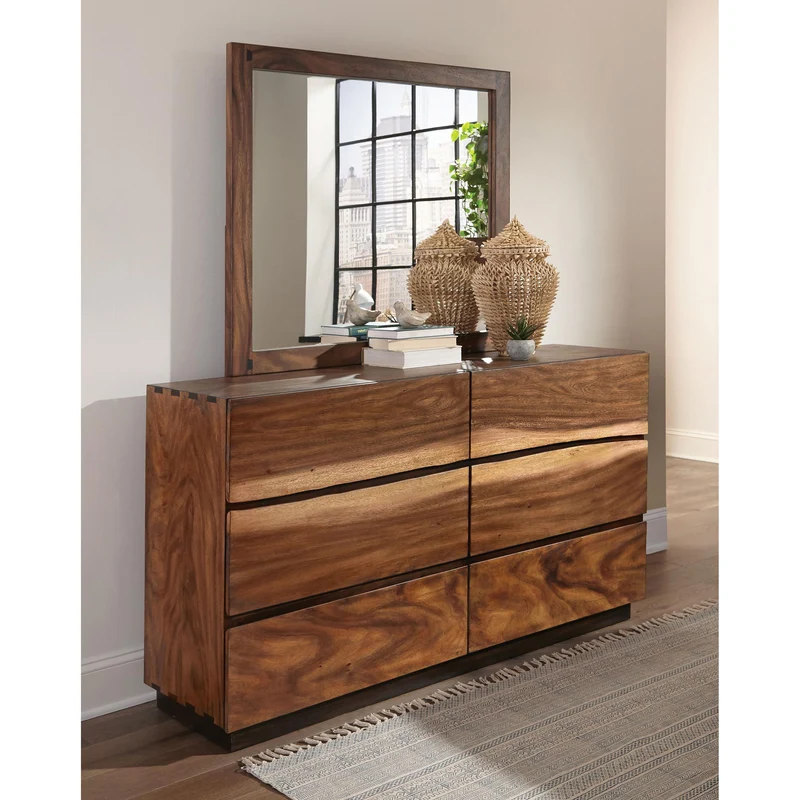 Coaster Furniture Winslow 223253M 6-Drawer Dresser with Mirror - Smokey Walnut
