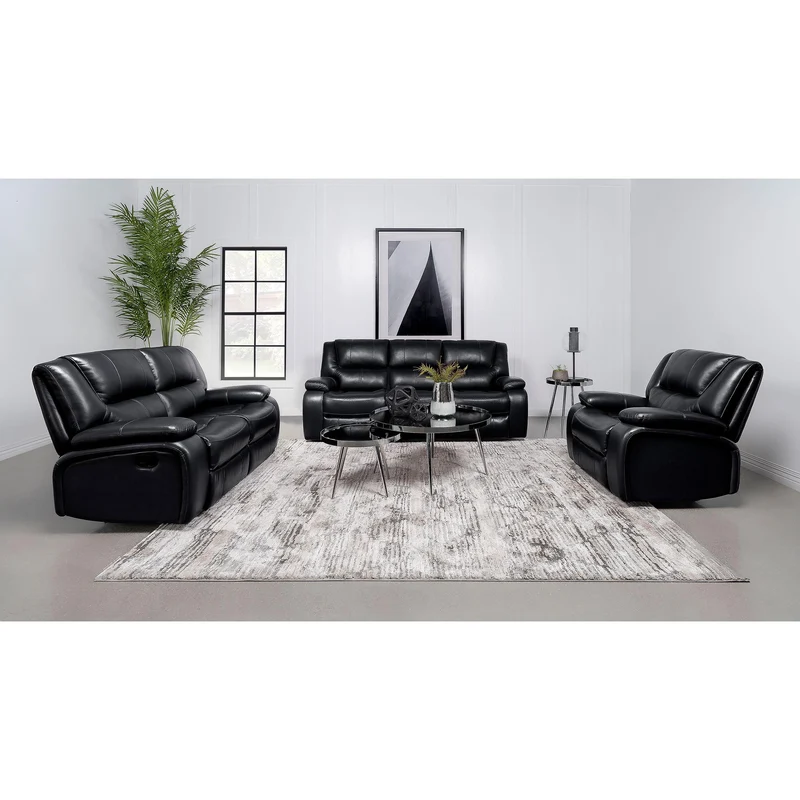Coaster Furniture Camila 610244 Upholstered Motion Reclining Sofa - Black