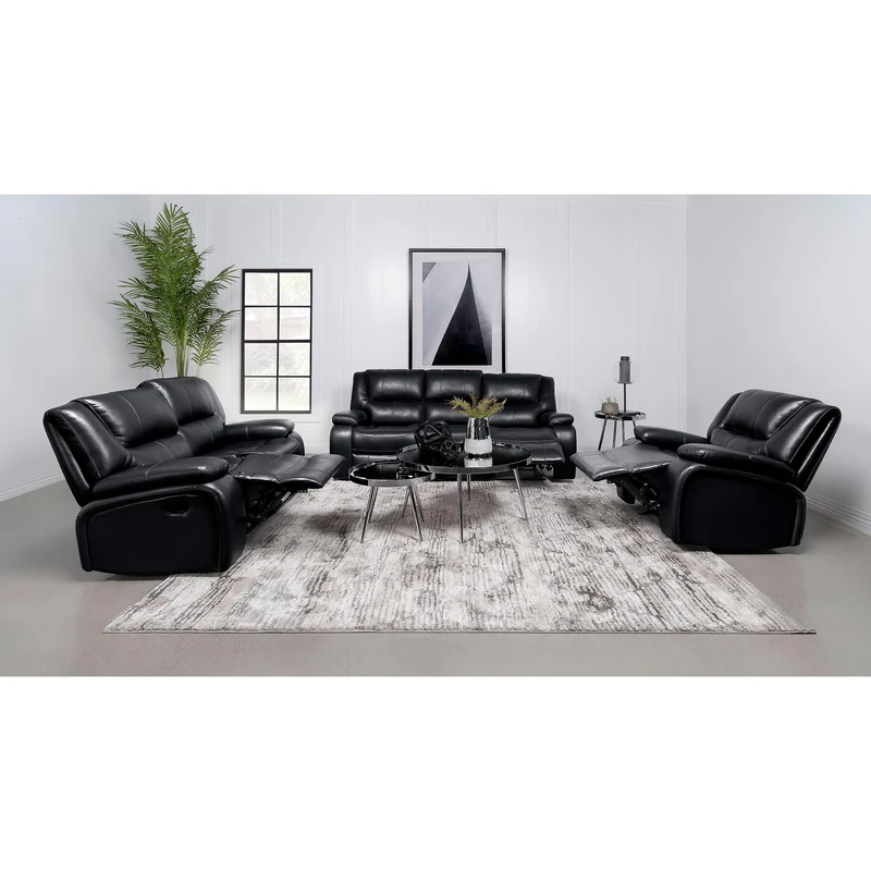 Coaster Furniture Camila 610244 Upholstered Motion Reclining Sofa - Black