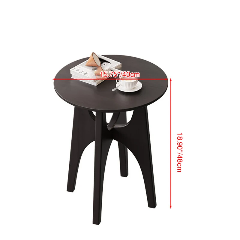 Contemporary Nordic Cylindrical Solid Wood Plywood Side Table 1-Tier For Living Room
