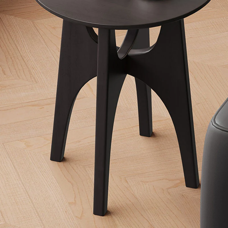 Contemporary Nordic Cylindrical Solid Wood Plywood Side Table 1-Tier For Living Room