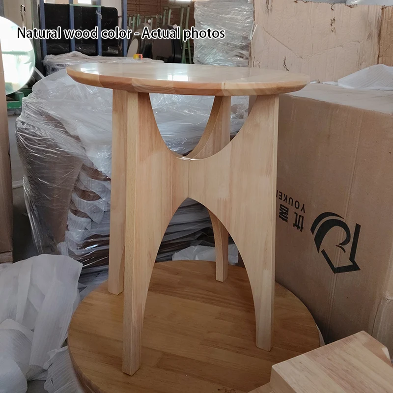 Contemporary Nordic Cylindrical Solid Wood Plywood Side Table 1-Tier For Living Room