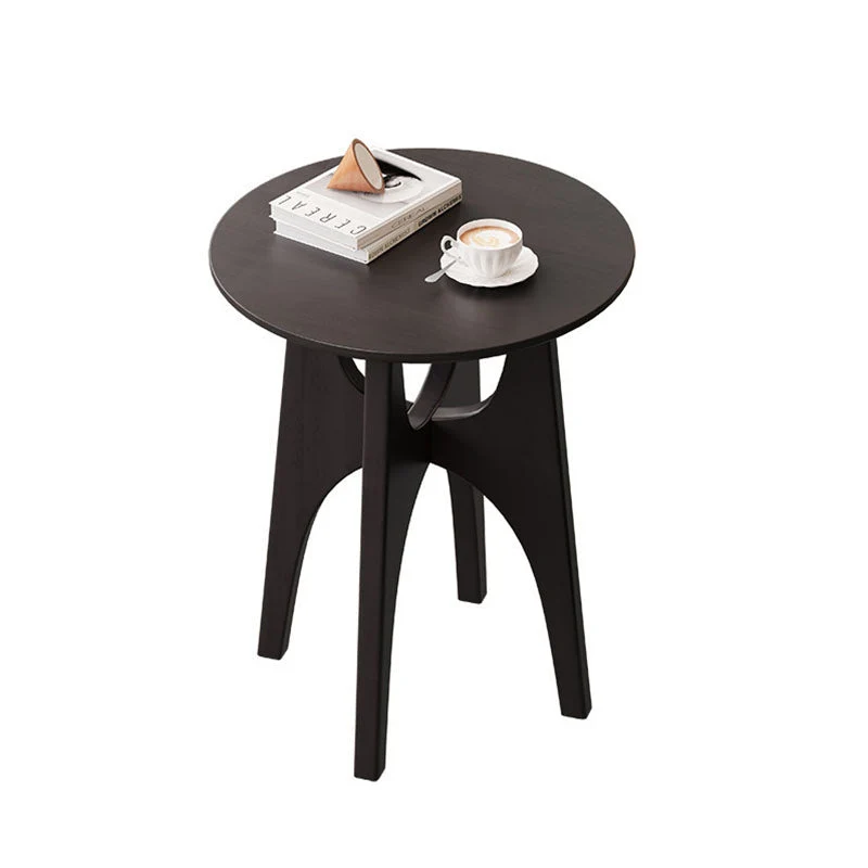 Contemporary Nordic Cylindrical Solid Wood Plywood Side Table 1-Tier For Living Room
