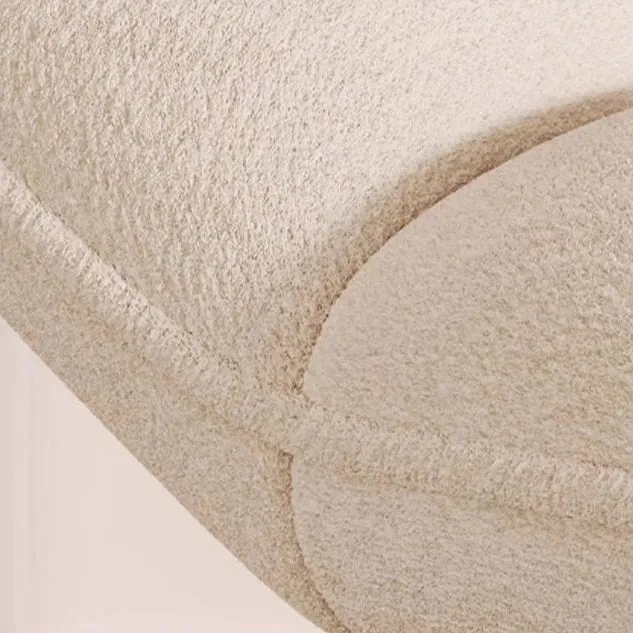 Contemporary Nordic Four-Leaf Clover Shape Chenille Plywood Rotatable Vanity Stool Backless For Bedroom