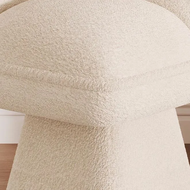 Contemporary Nordic Four-Leaf Clover Shape Chenille Plywood Rotatable Vanity Stool Backless For Bedroom