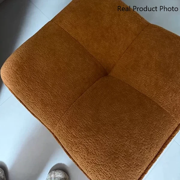 Contemporary Nordic Four-Leaf Clover Shape Chenille Plywood Rotatable Vanity Stool Backless For Bedroom
