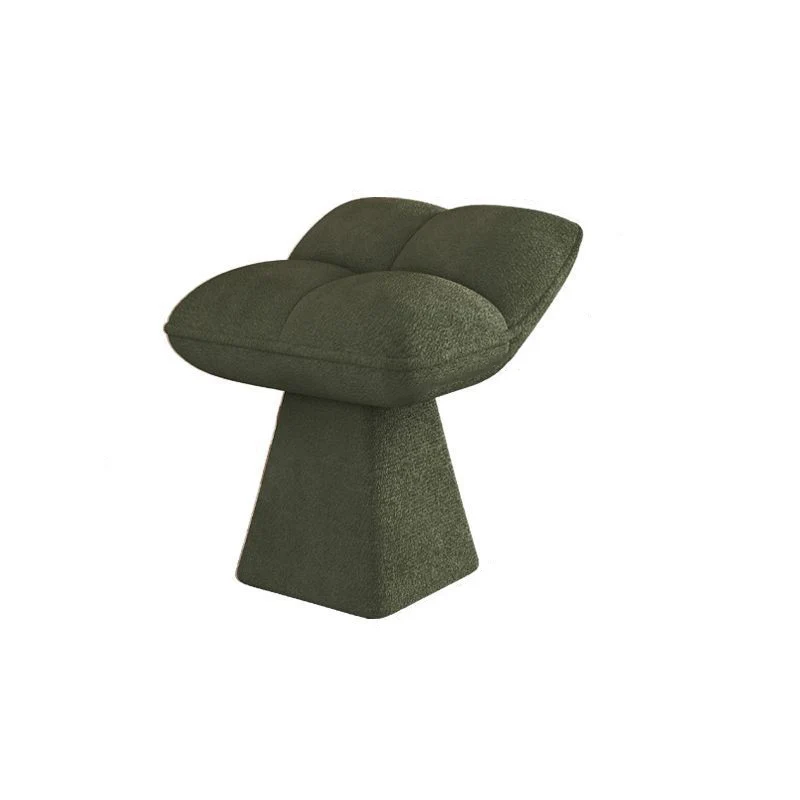 Contemporary Nordic Four-Leaf Clover Shape Chenille Plywood Rotatable Vanity Stool Backless For Bedroom