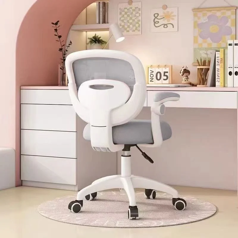 Modern Minimalist Kids Fabric Nylon Plastic Stainless Steel Mid-Back Height Adjustable Desk Chair Backrest Armrest Footrest For Home Office