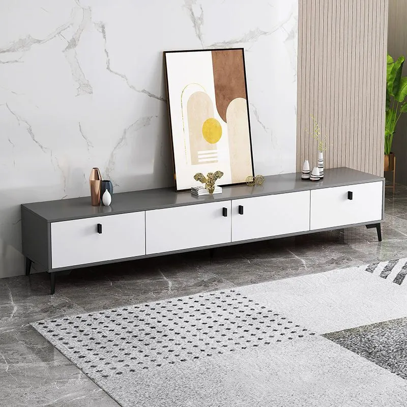 Modern Minimalist Rectangular Plywood MDF TV Stand 4-Drawer For Living Room