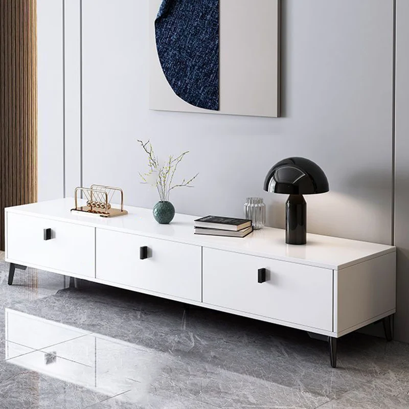 Modern Minimalist Rectangular Plywood MDF TV Stand 4-Drawer For Living Room