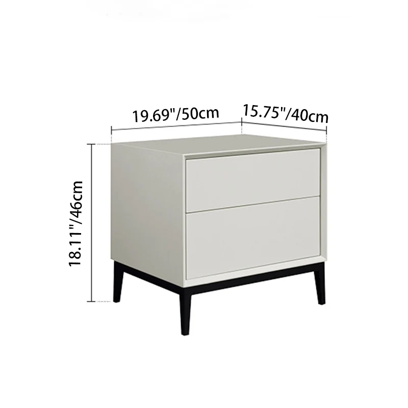 Industrial Style Nightstand - Heavy-Duty Carbon Steel Bedside Table 2-Drawer For Bedroom & Living Room