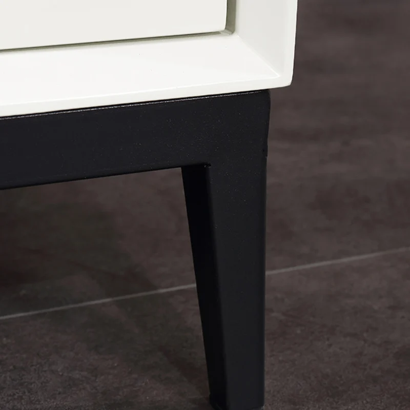 Industrial Style Nightstand - Heavy-Duty Carbon Steel Bedside Table 2-Drawer For Bedroom & Living Room
