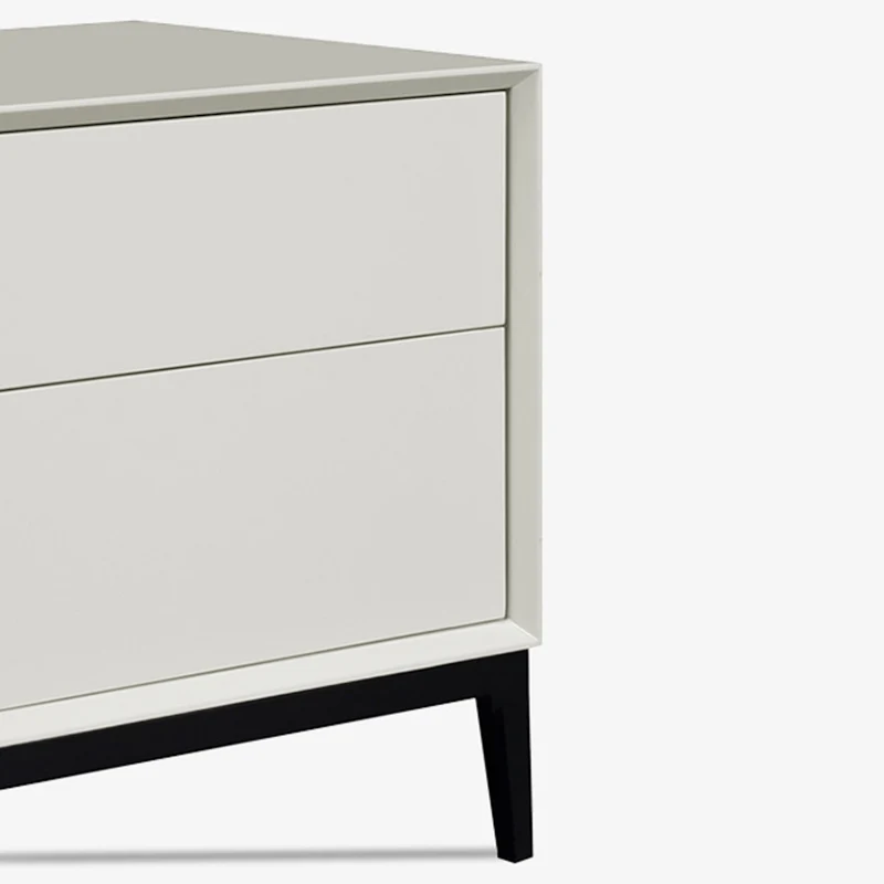 Industrial Style Nightstand - Heavy-Duty Carbon Steel Bedside Table 2-Drawer For Bedroom & Living Room