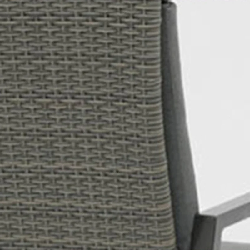 Modern Minimalist Rectangular Cushion Polyethylene Rattan Aluminum Polyester Fabric Sponge Outdoor Chair Backrest Armrest For Garden