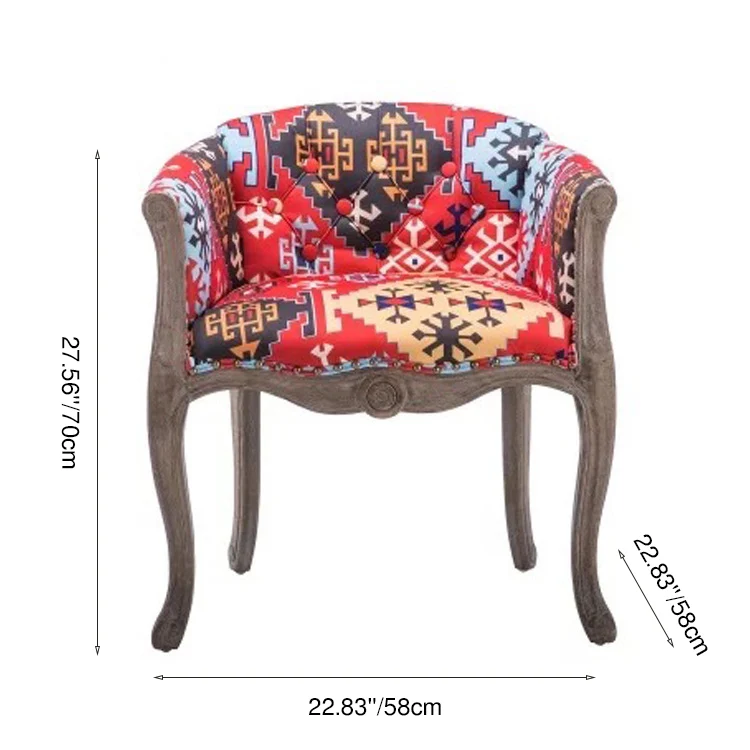 Traditional Vintage Square Linen Oil-waxed Leather Solid Wood Sponge Upholstery Accent Chair Backrest Armrest For Living Room