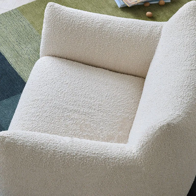 Modern Minimalist Totoro-Inspired Sherpa Fabric Pine Wood Sofa Backrest Armrest For Living Room
