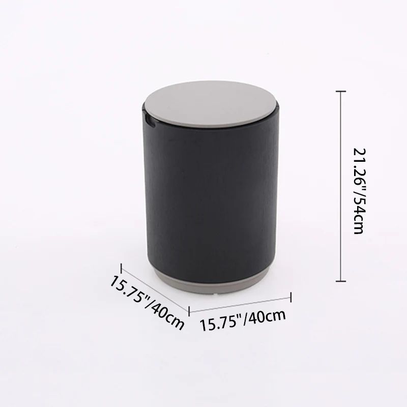 Modern Minimalist Smoked Wood Nightstand - High-Quality Round Design Bedside Table 2-Cabinet For Bedroom & Living Room