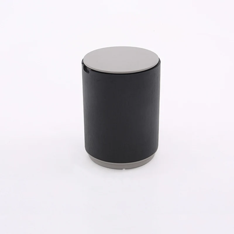 Modern Minimalist Smoked Wood Nightstand - High-Quality Round Design Bedside Table 2-Cabinet For Bedroom & Living Room