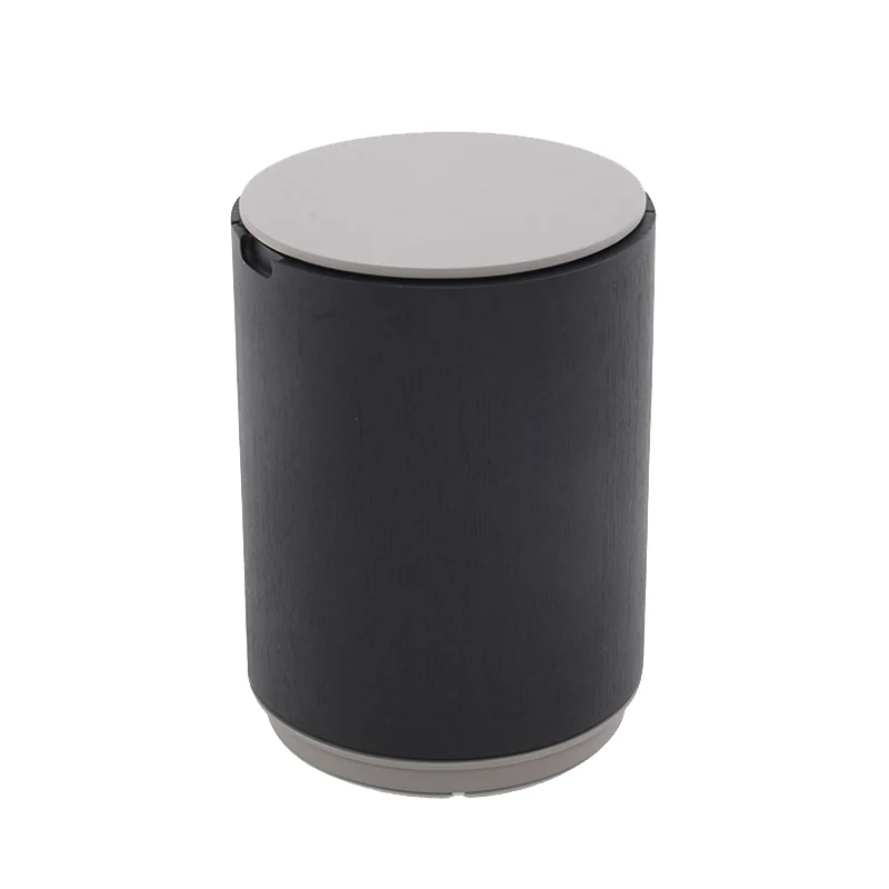 Modern Minimalist Smoked Wood Nightstand - High-Quality Round Design Bedside Table 2-Cabinet For Bedroom & Living Room