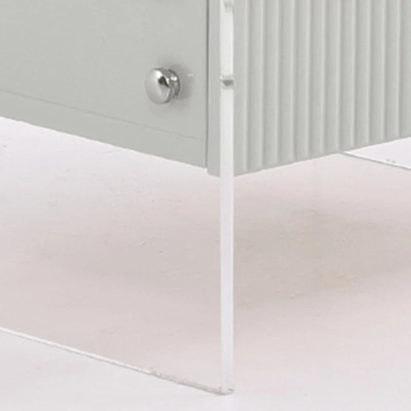 Transparent Acrylic Nightstand - Minimalist Sturdy U-Shaped Support Legs Bedside Table 1-Drawer For Bedroom & Living Room