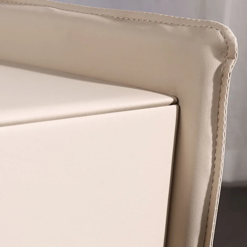 Modern Minimalist Veneered Plywood Nightstand - Matte Black Frame 1-Drawer Bedside Table For Bedroom