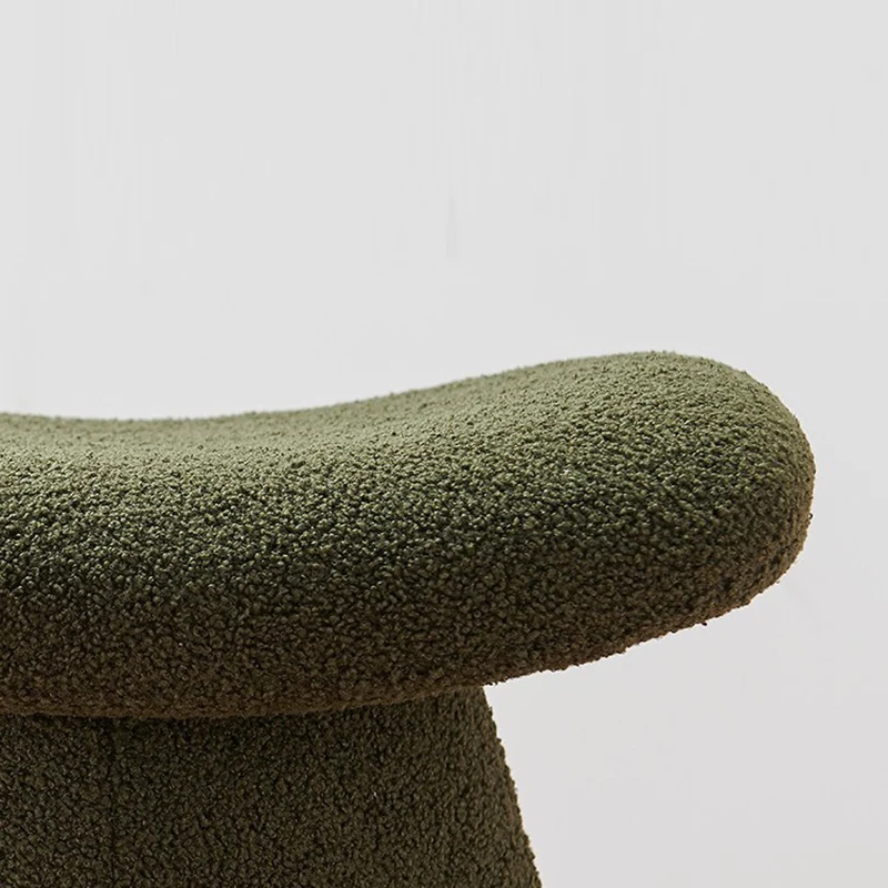Contemporary Scandinavian Square Faux Shearling Plywood Kids Low Stool For Living Room