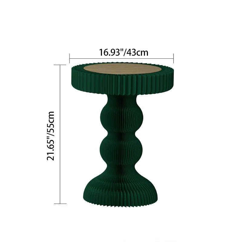 Modern Art Deco Round Kraft Paper Stainless Steel Acrylic Accordion Foldable Side Table For Living Room