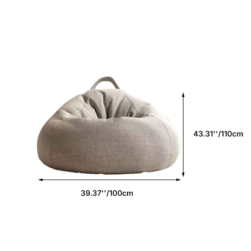Modern Minimalist Round Cotton Linen EPS Lazy Sofa Backrest Footrest for Living Room