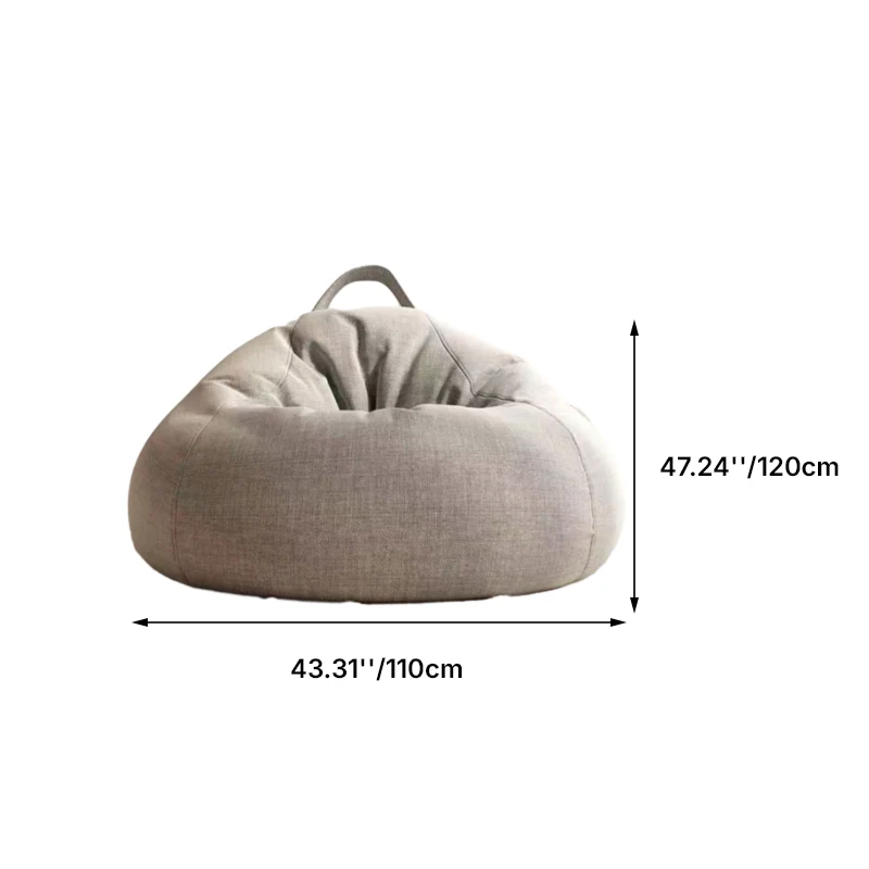 Modern Minimalist Round Cotton Linen EPS Lazy Sofa Backrest Footrest for Living Room
