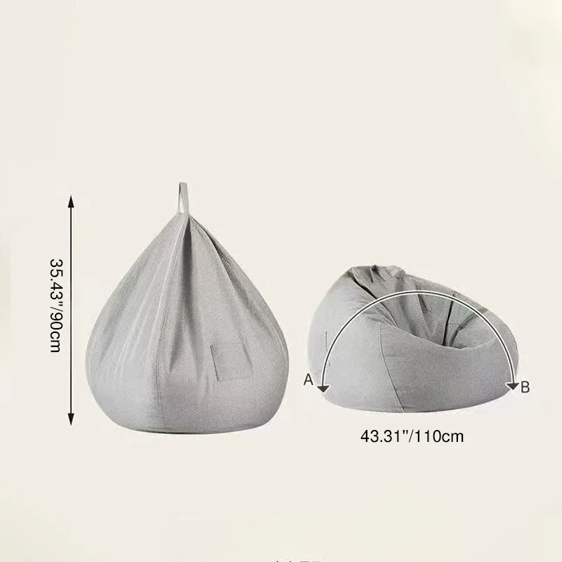 Modern Minimalist Round Cotton Linen EPS Lazy Sofa Backrest Footrest for Living Room