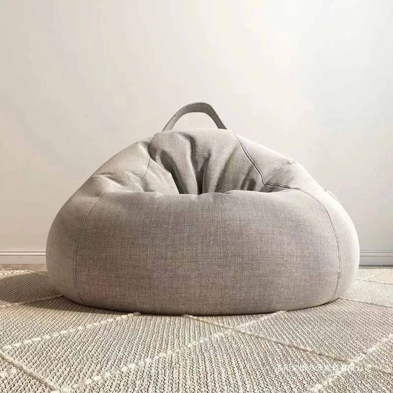 Modern Minimalist Round Cotton Linen EPS Lazy Sofa Backrest Footrest for Living Room