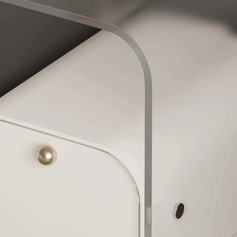 Modern Minimalist Square Acrylic Pine Wood Plywood Nightstand 1-Drawer For Bedroom