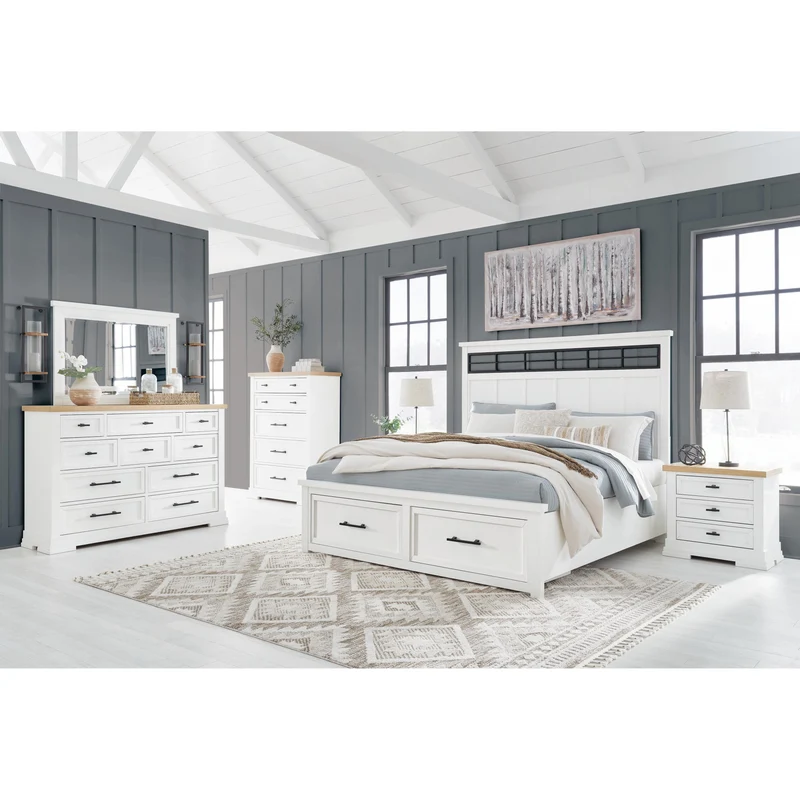 Benchcraft Ashbryn B844B9 6 pc King Panel Storage Bedroom Set