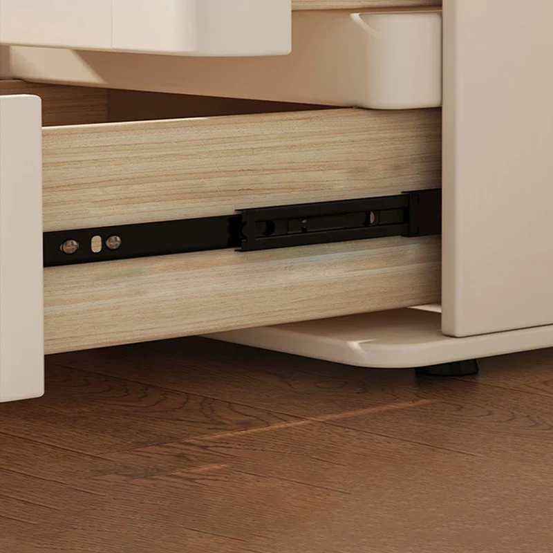 Modern Minimalist Square Finger-Jointed Pine Wood MDF Microfiber Leather Nightstand 2-Drawer For Bedroom