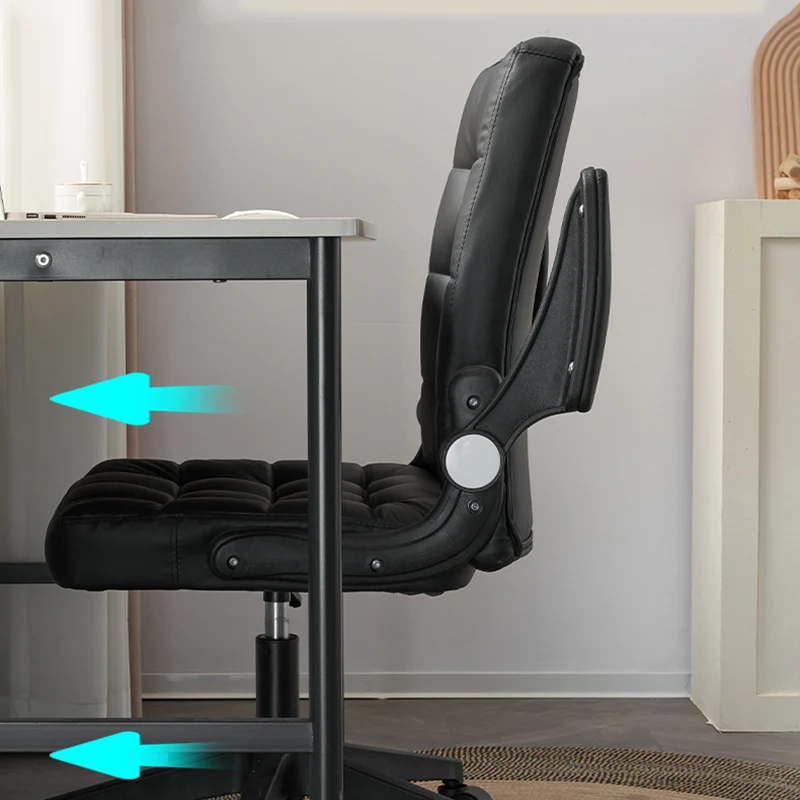 Modern Minimalist Linen MDF Plastic Metal Mid-Back Swivel Height Adjustable Desk Chair Backrest Armrest For Home Office