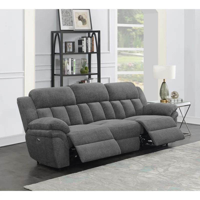 Coaster Furniture Bahrain 609541P Upholstered Power Sofa - Charcoal