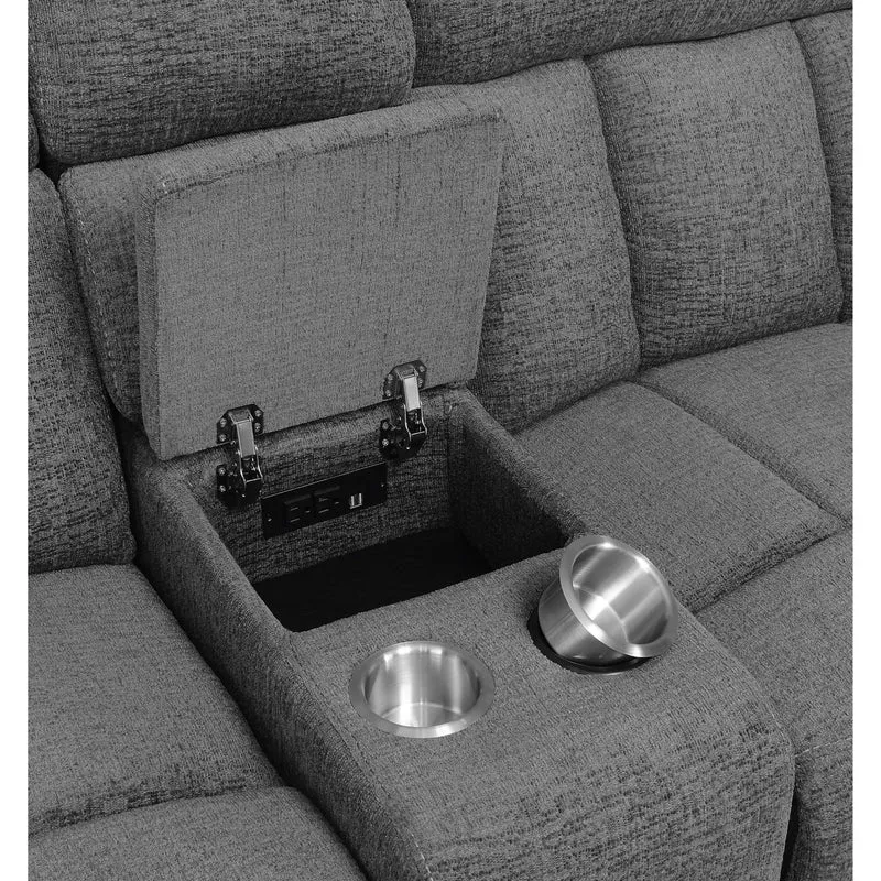 Coaster Furniture Bahrain 609541P Upholstered Power Sofa - Charcoal