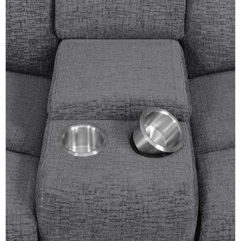 Coaster Furniture Bahrain 609541P Upholstered Power Sofa - Charcoal