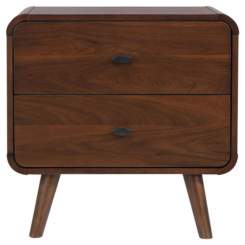 Coaster Furniture Robyn 205132 2-Drawer Nightstand Bedside Table - Dark Walnut