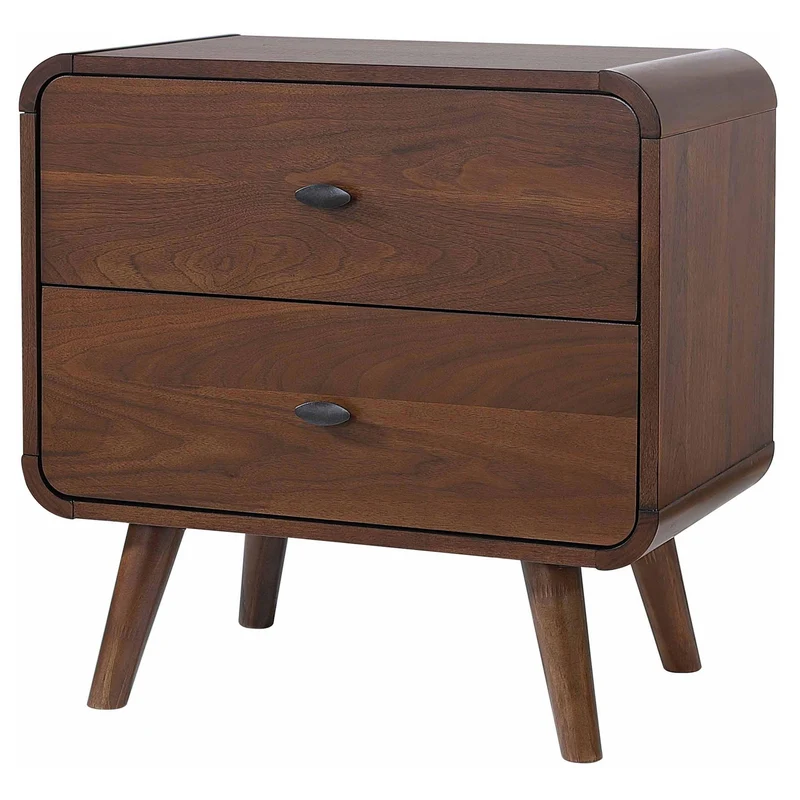 Coaster Furniture Robyn 205132 2-Drawer Nightstand Bedside Table - Dark Walnut