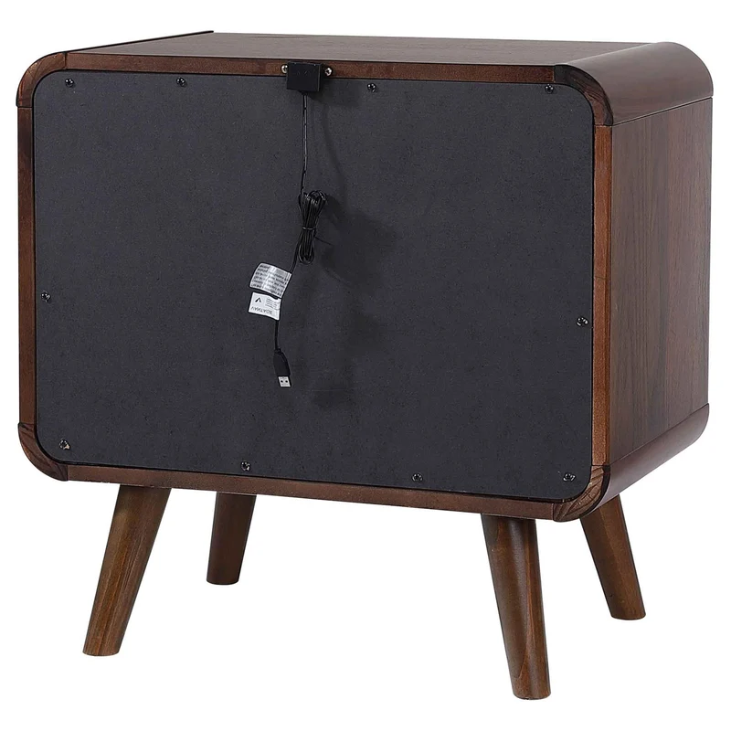 Coaster Furniture Robyn 205132 2-Drawer Nightstand Bedside Table - Dark Walnut