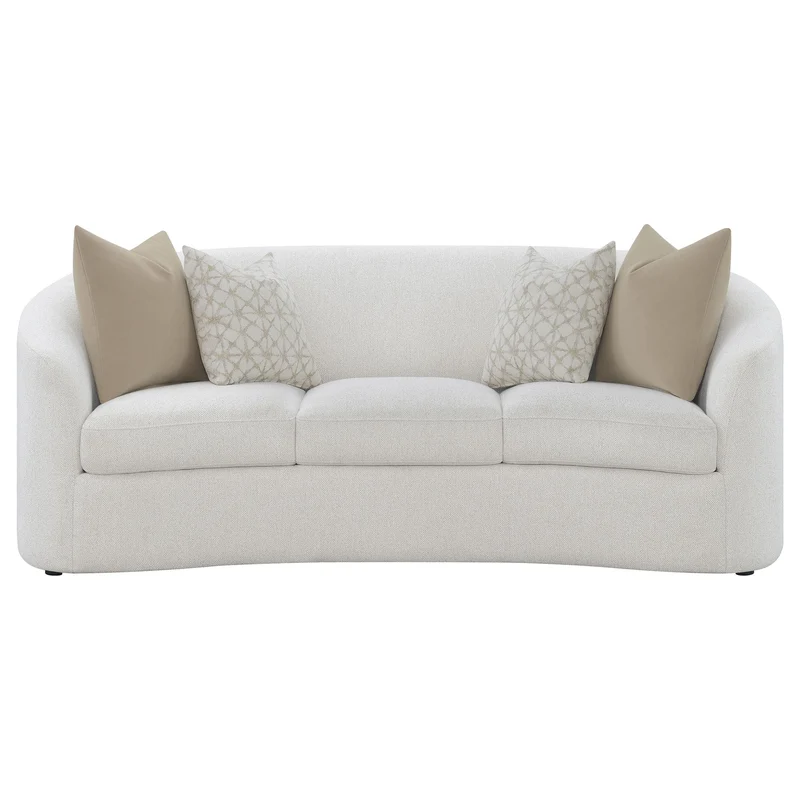 Coaster Furniture Rainn 509171 Boucle Upholstered Sloped Arm Sofa - Latte