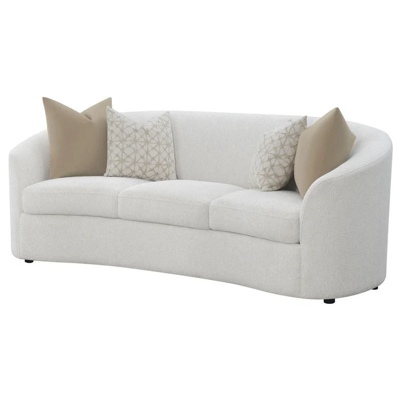 Coaster Furniture Rainn 509171 Boucle Upholstered Sloped Arm Sofa - Latte