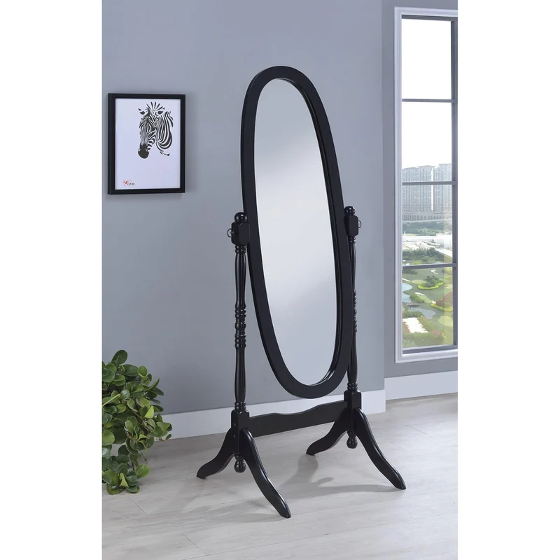Coaster Furniture Foyet 950803 Wood Adjustable Full Length Cheval Mirror - Black