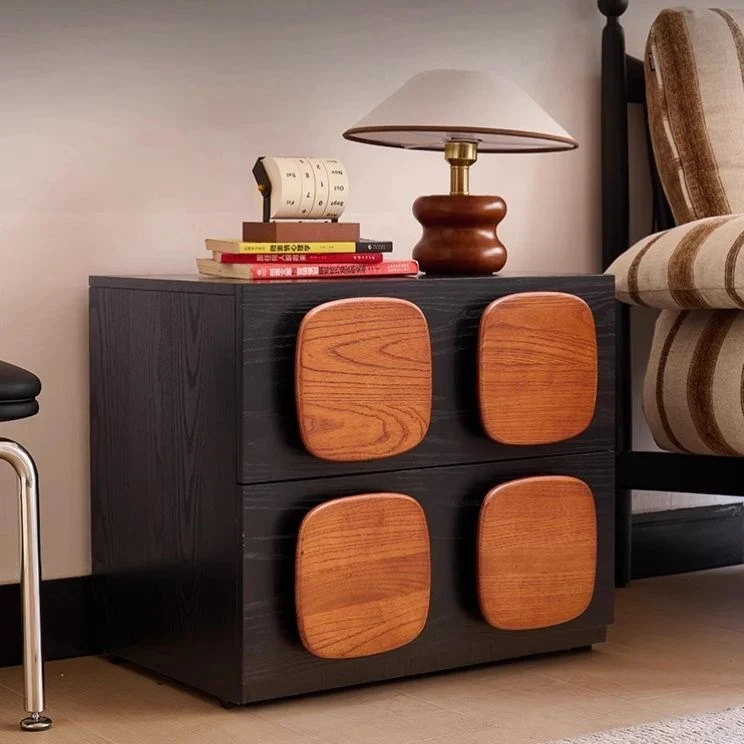 Traditional Vintage Rectangular Eco-Friendly Board Nightstand 1-Drawer For Bedroom