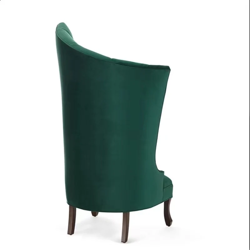 Contemporary Luxury Trapezoidal Velvet Upholstered Solid Wood Accent Chair Backrest Armless For Living Room